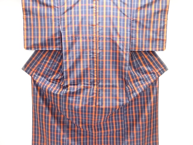 JAPANES KIMONO / UNUSED / SILK / YONEZAWA TSUMUGI / WOVEN GRID